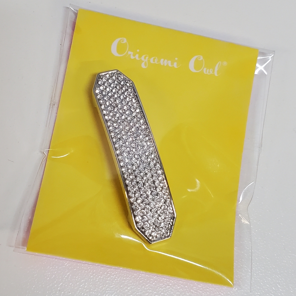 Brand New Origami Owl Silver Pave Slider
